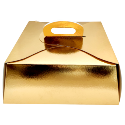 Estuche Dorado para Torta 27 x 27 h: 10 cm (x 10 unidades)