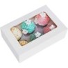 Cajas Cupcakes x 6 (17 x 25 h: 11 cm) con Visor y Separador (x 10)