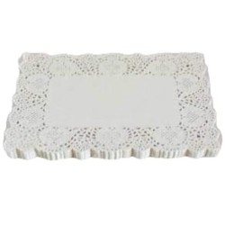 Blonda Rectangular papel blanco 18 x 25 cm (x 100)