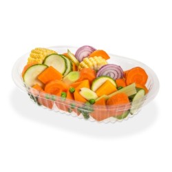 Bandeja 105 PET CRISTAL Oval (24 x 17 h: 4,5 cm) x 100 unidades
