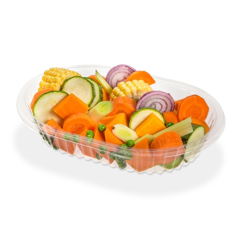 Bandeja 105 PET CRISTAL Oval (24 x 17 h: 4,5 cm) x 100 unidades