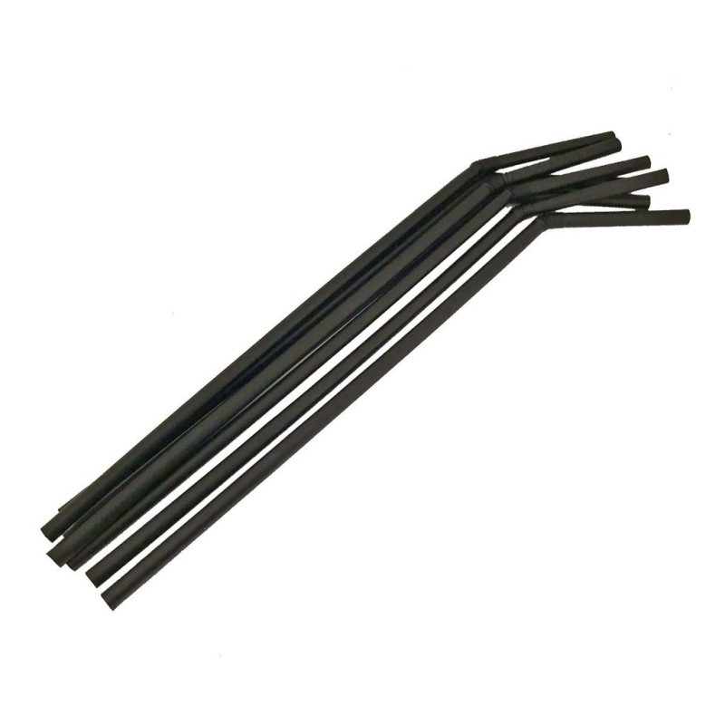 Sorbetes Plásticos Negro c/Fuelle 6 mm x 25 cm (x 300 unidades)