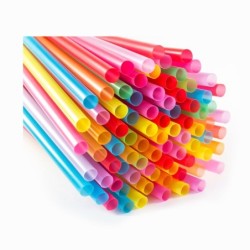 Sorbetes plástico jugos/ licuados 6 mm x 21 cm (x 800 unidades)