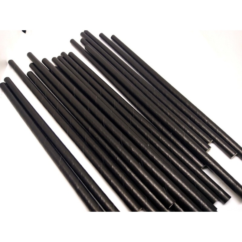 Sorbetes plástico negro 6 mm x 21 cm (caja x 1000 unidades)