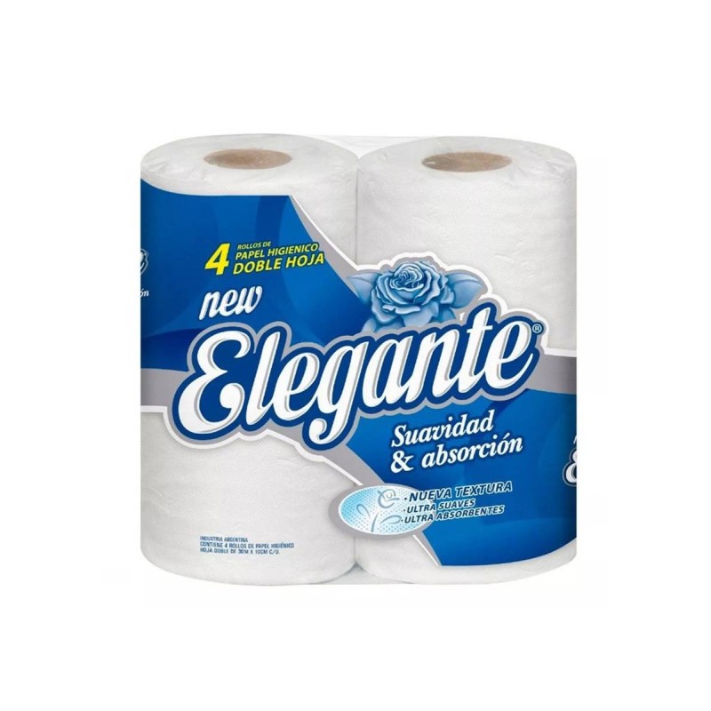 Papel Higiénico DOBLE Hoja *Elegante* (4 rollos x 30 metros)