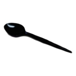 Cucharas Sundae Plástico NEGRO (x 100 unidades)