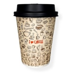 Vaso Polipapel 8 oz I Love Coffee (x 100 unidades)