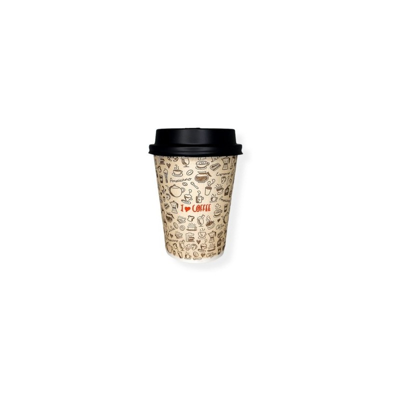 Vaso Polipapel 12 oz I Love Coffee (x 100 unid)