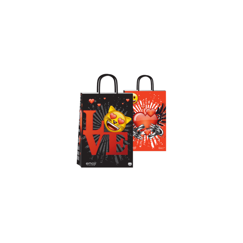 Bolsa Papel *Emoji Love* 14 x 8 x 20 cm con manija