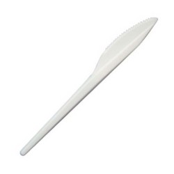 Cuchillo Plástico Blanco Reforzado (x 100 unidades)