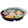 Bandeja Negra PICADA c/6 Divisiones con tapa cristal (x 10 unidades)