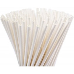 Sorbetes de Papel Blanco 20 cm x 7 mm (paq x 200 unidades)