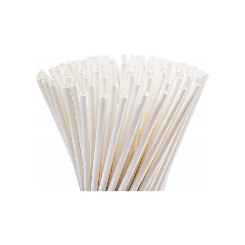 Sorbetes de Papel Blanco 20 cm x 7 mm (paq x 200 unidades)
