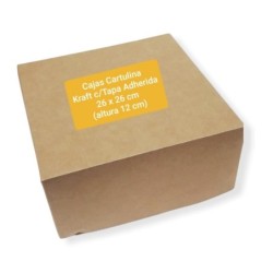 Caja Kraft con Tapa Adherida 26 x 26 h: 12 cm (x 10 unidades)