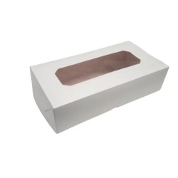 Caja Cartulina Blanca con Visor 39 x 20 x 10 cm (x 10 unidades)