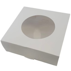 Caja Cartulina Blanca con Visor 24 x 24 x 8 cm (x 10 unidades)