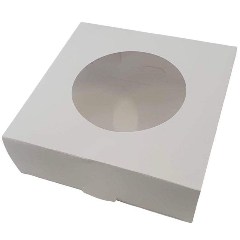 Caja Cartulina Blanca con Visor 24 x 24 x 8 cm (x 10 unidades)