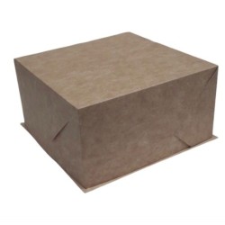 Caja Torta Cartulina KRAFT + Tapa 25 x 25 h: 15 cm (x 10 unidades)
