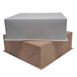 Caja Torta Cartulina Blanca + Tapa 28 x 28 h: 15 cm (x 10 unidades)