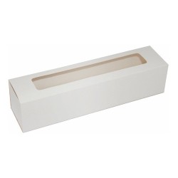 Cajas MACARRONS x 9 con Visor (25 x 6 cm h: 6 cm) x 10 unidades