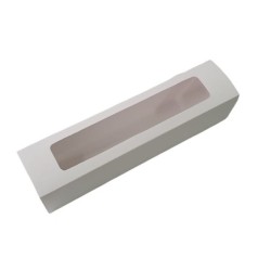 Cajas MACARRONS x 6 con Visor (20 x 6 cm h: 6 cm) x 10 unidades