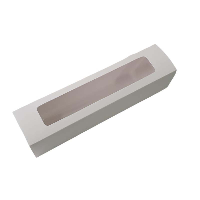 Cajas MACARRONS x 6 con Visor (20 x 6 cm h: 6 cm) x 10 unidades