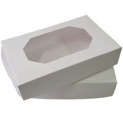 Caja p/ Alfajores x 12 con Visor (21 x 14 h: 5 cm) x 10 unidades