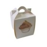 Cajas Cupcakes x 1 (9 x 9 h: 10,5 cm) c/ Visor y Separador (x 10 unid)