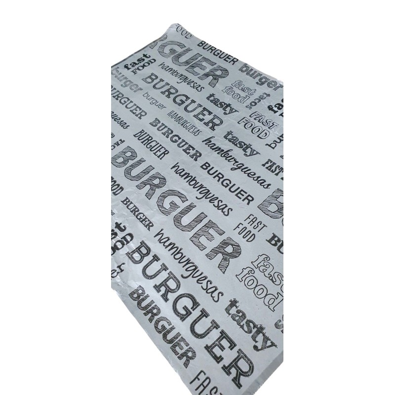 Papel de Aluminio *Fast Food* en hojas 30 x 40 cm.- x kg (aprox 180 un)
