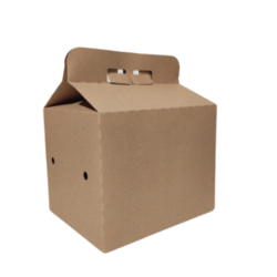 Caja Cartulina Kraft *Delivery Family Box* c/manija 24 x 19 h: 20 cm (x 10 unid)