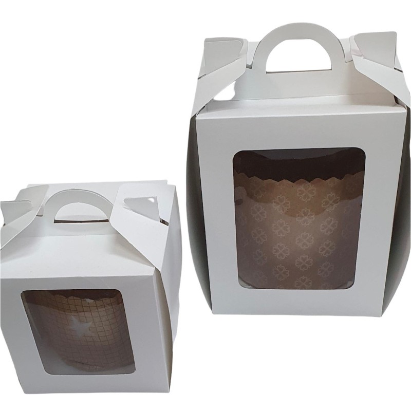 Caja Blanca Pan Dulce con Visor (10.5 x 10.5 h: 11 cm) x 10 unidades