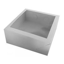 Caja Cartulina Blanca con Visor 20 x 20 x 10 cm (x 10 unidades)