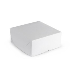 Caja Torta Blanca con Tapa Adherida 22 x 22 cm h: 12 cm (x 10 unidades)