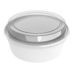 Ensaladera Polipapel Blanca 1000 cc con tapa (x 100 unidades)