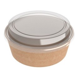 Ensaladera Polipapel Kraft 1000 cc con tapa (x 100 unidades)