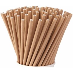 Sorbetes de Papel Kraft 20 cm x 8 mm (paq x 500 unidades)