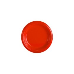 Plato TAMI ROJO Redondo 23 cm Resistente (x 12 unidades)