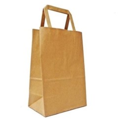 Bolsa Kraft Marrón 14 x 8 x 20 cm con manija (Mod Acuario)