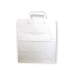 Bolsa Papel Blanco 14 x 8 x 26 cm con manija (Mod Acuario)