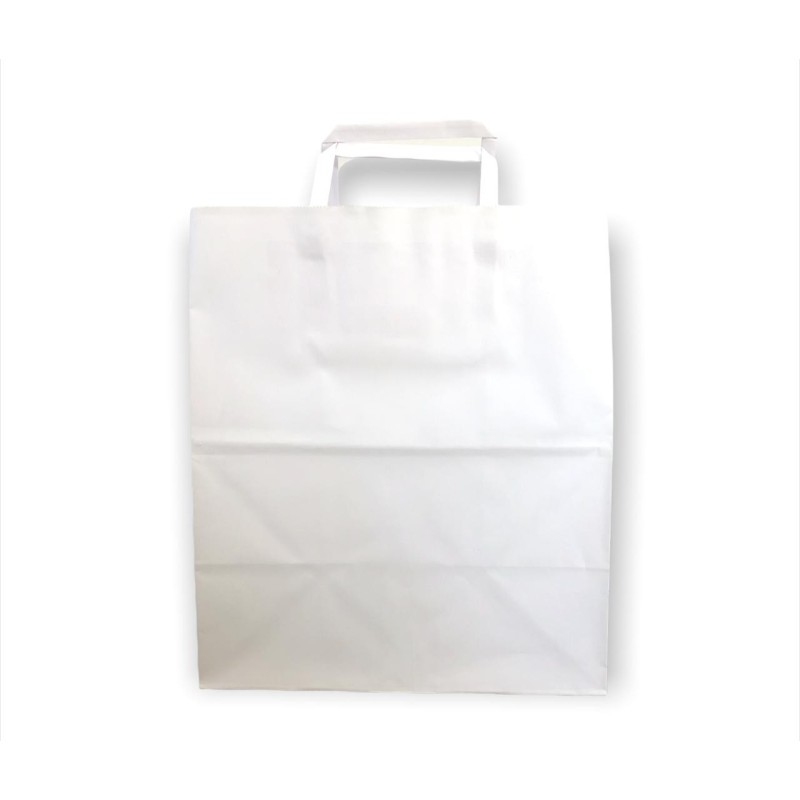 Bolsa Papel Blanco 14 x 8 x 26 cm con manija (Mod Acuario)