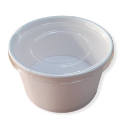 Ensaladera Polipapel Blanca 20 oz (600 cc) con tapa (x 100 unidades)