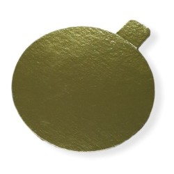 Disco Cartón ORO Metalizado 10 cm con pestaña (x 100 unidades)