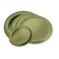 Plato Redondo Cartón ORO Metalizado 16 cm (x 10 unidades)