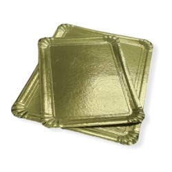Bandeja Cartón ORO Metalizado 1/2 kg (17,5 x 22,5 cm) x 10 unidades