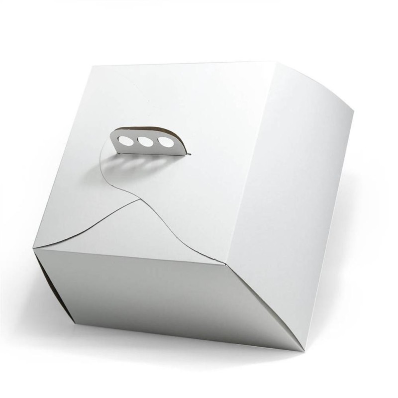 Estuche Torta Blanco con manija 24 x 24 x 15 cm (x 10 unidades)
