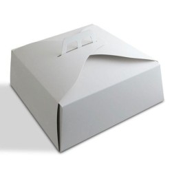 Estuche Torta Blanco con manija 27 x 27 x 15 cm (x 10 unidades)
