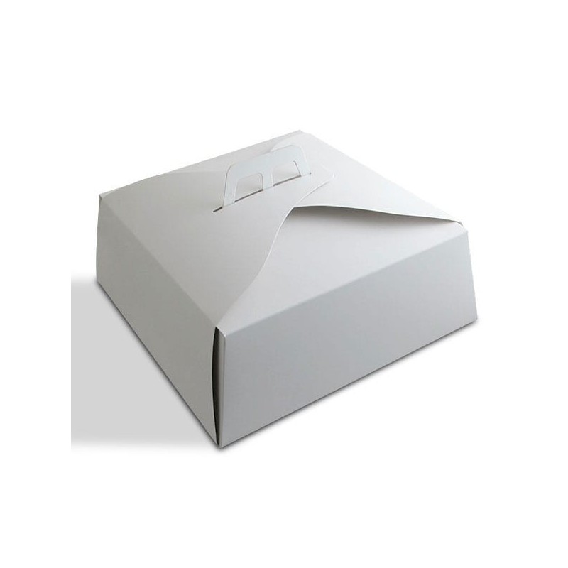 Estuche Torta Blanco con manija 27 x 27 x 15 cm (x 10 unidades)