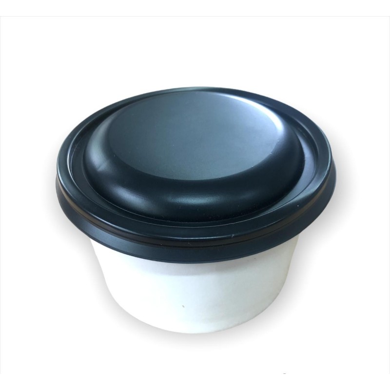 Tapa Plástica NEGRA Pote Polipapel 250-360-500 ml (x 100 unidades)