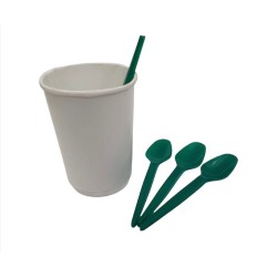 Cucharas Sundae BIODEGRADABLES Verde (caja x 500 unidades)