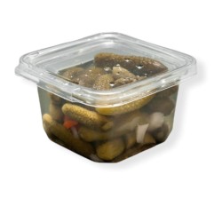 Pote Cuadrado PET 390 cc c/Tapa con Precinto de Seguridad (x 100)